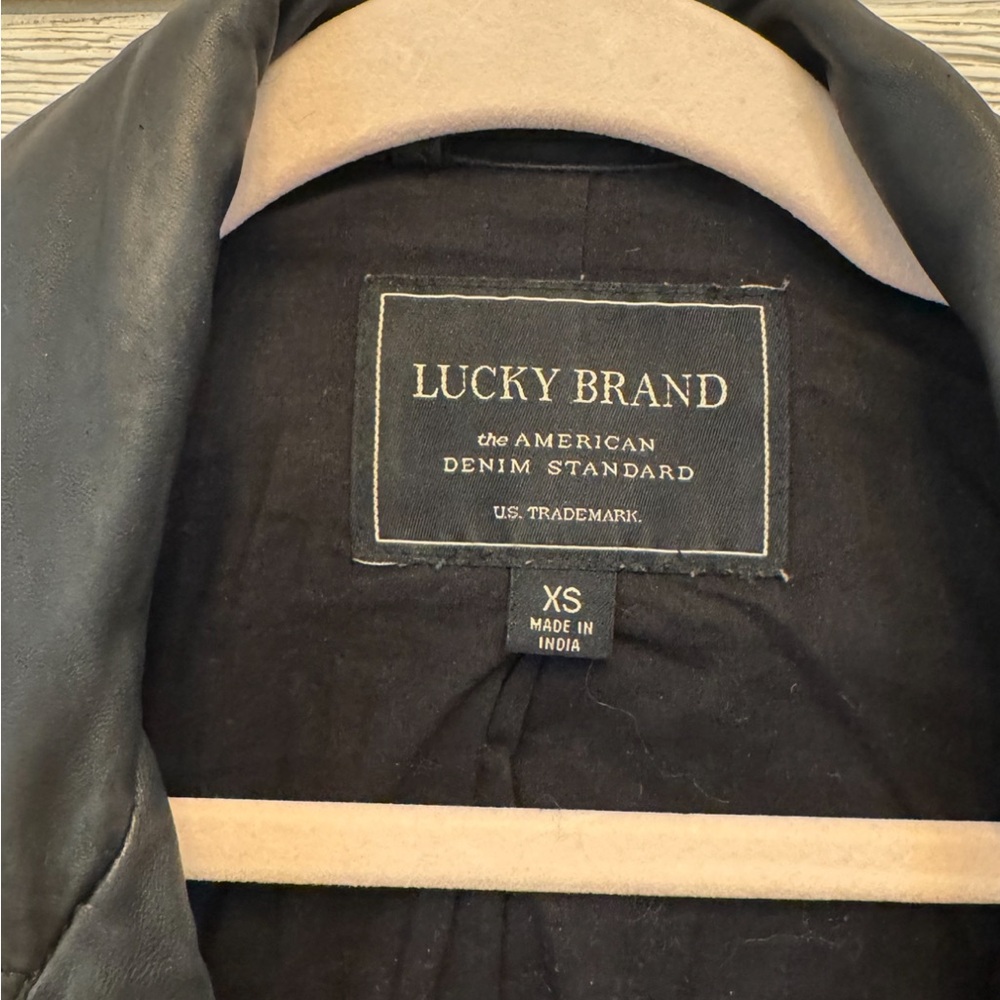 Lucky Brand Black Leather timeless jacket - Picture 7 of 16